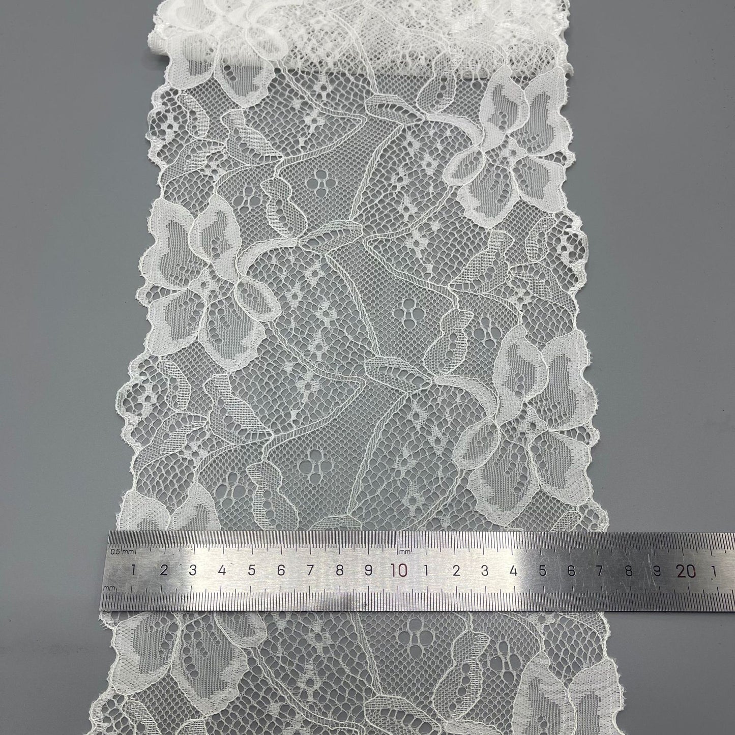 freedombeauty|17CM Nylon Lace Trim Handmade Wedding Dress Decoration White Elastic Hollow Lace High-end Lace