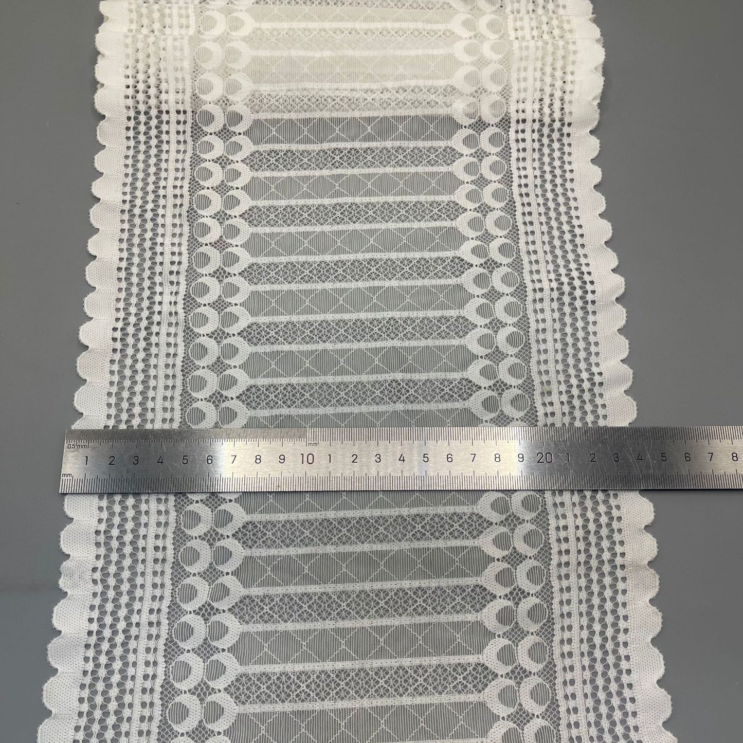 freedombeauty|24cm White Handmade Wedding Dress Lace Hollow Elastic Lace Nylon Clothing Accessories Lace