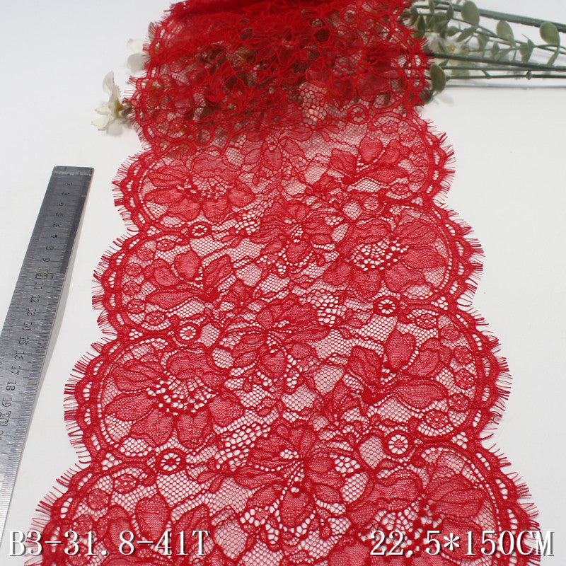 freedombeauty|Multicolor Double Wave Full Vintage Flower Non-Elastic Eyelash 22cm Clothing Home Textile Lace Trim DIY