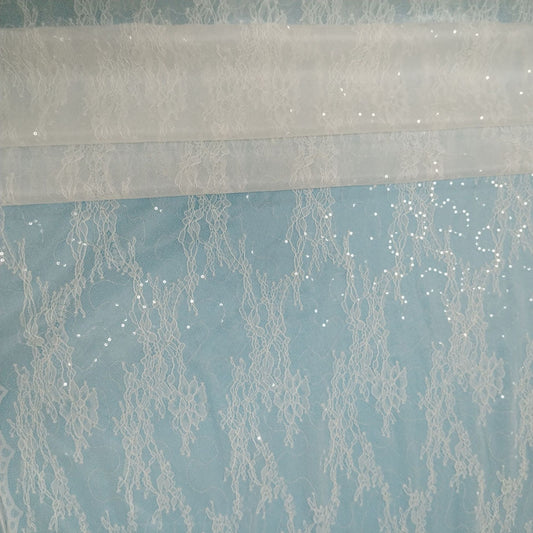 freedombeauty|Composite Nylon Sequin Lace Fabric Full Pattern Lace Fabric for Skirts Fashion Dresses Wedding Dresses Children's Decorations