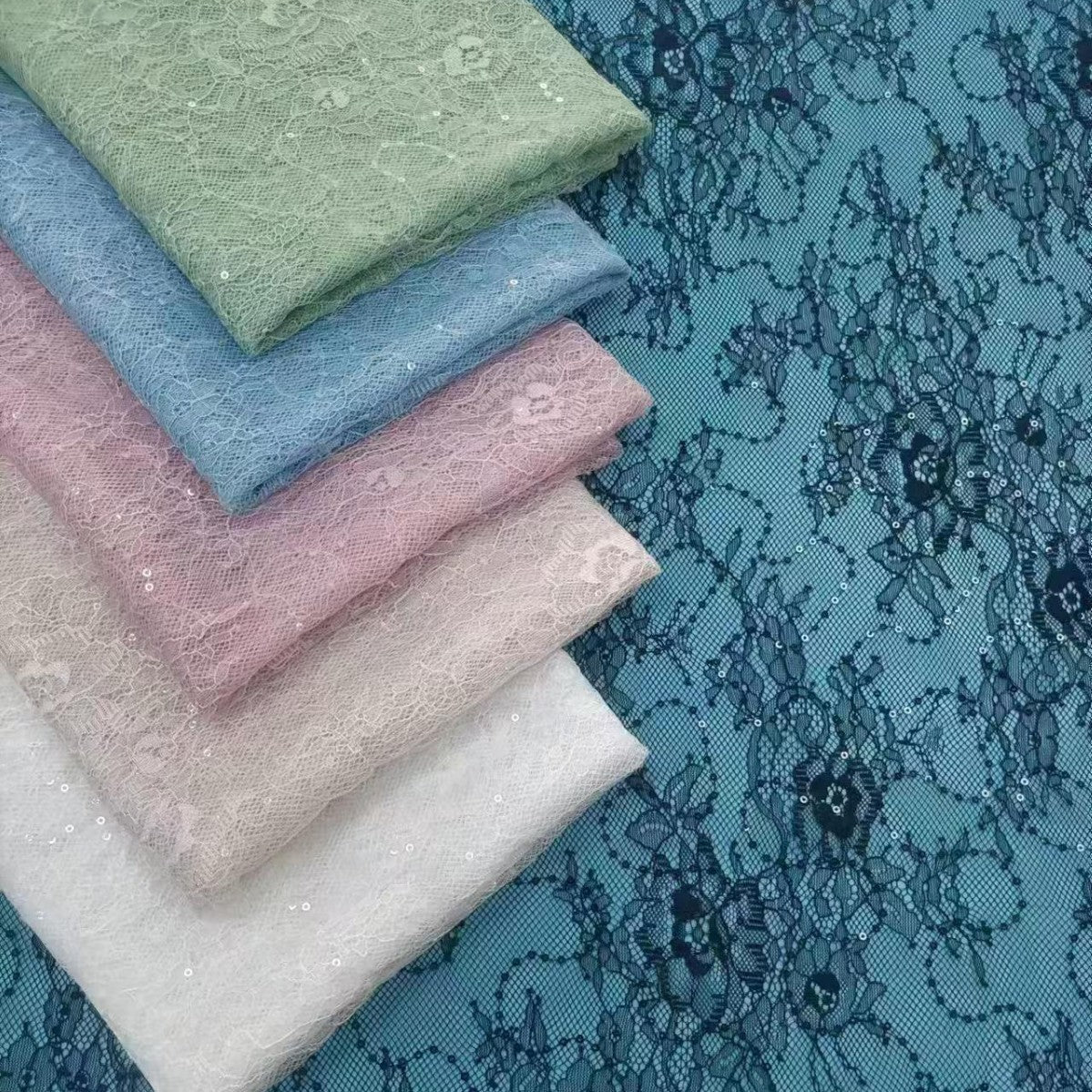 freedombeauty|Hot Selling Sequin Lace Fabric for Women's Base Shirt Dress Children's Swimwear Underwear Lace Fabric In Stock