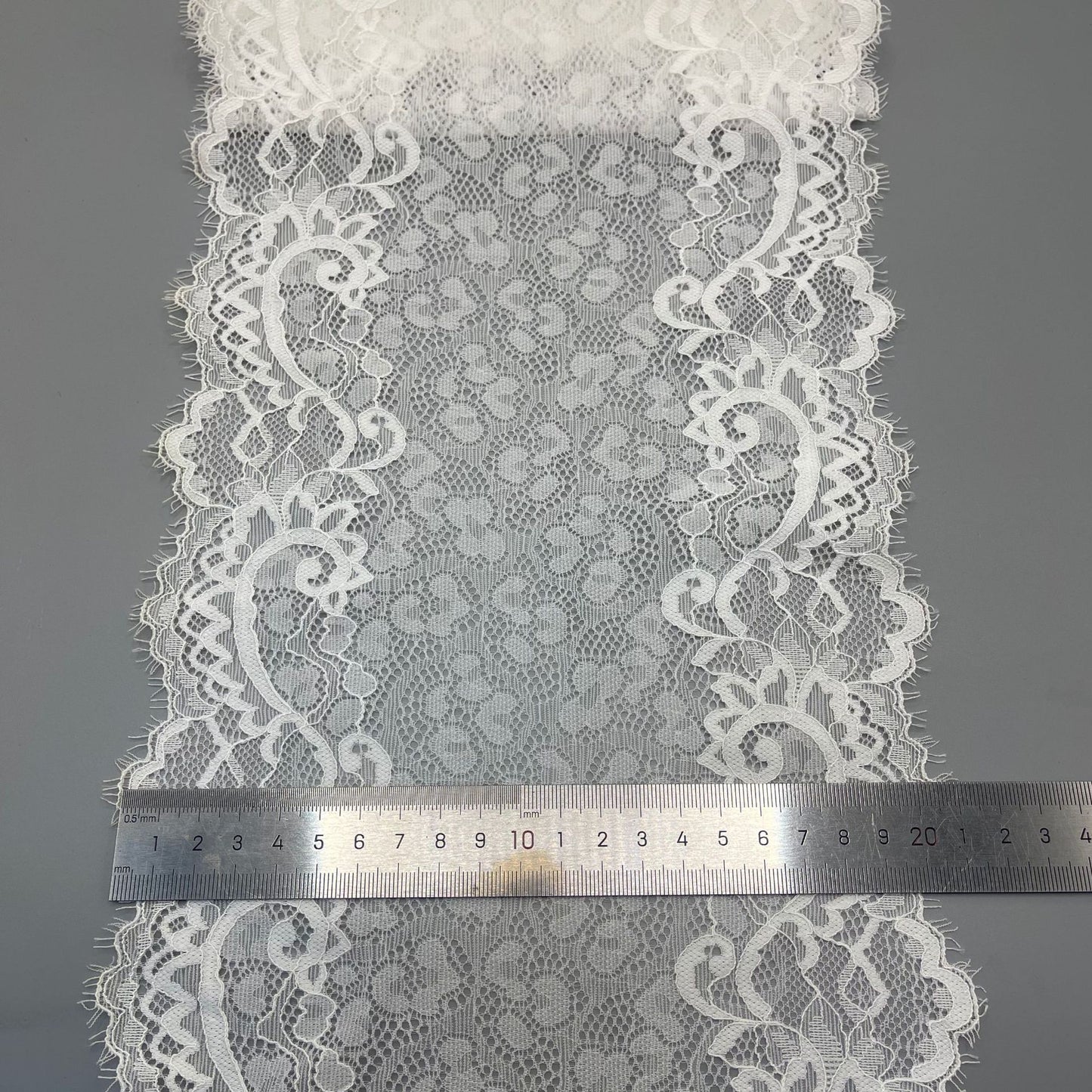 freedombeauty|20cm Elastic Eyelash French Wave Lace Trim Wedding Dress Lingerie Clothing Accessories DIY Decoration