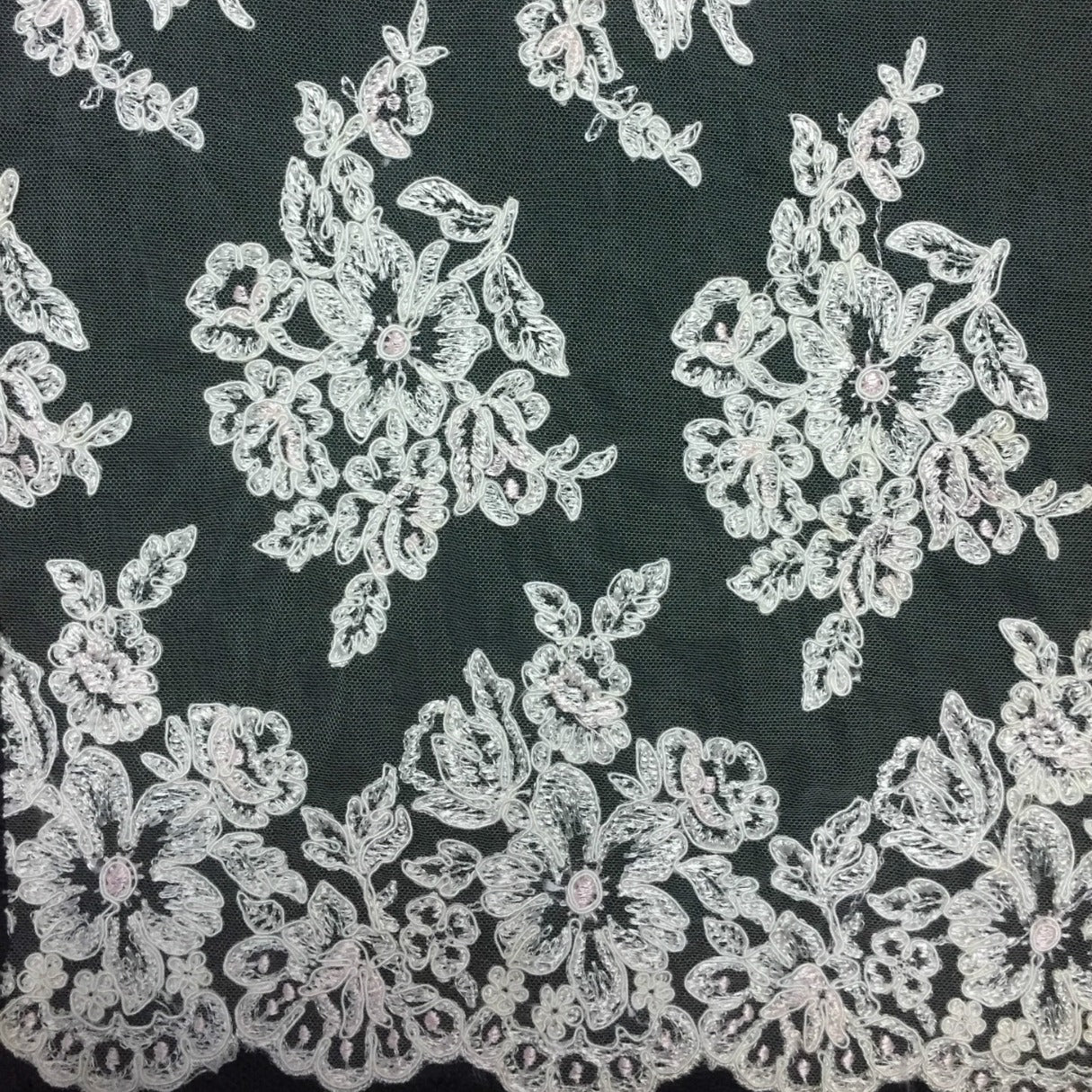 Freedombeauty | Direct Supply Car Strand Lace Veil Skirt Lace Accessories Three-Dimensional Bone Thread Lace Fabric Wedding Dress Fabric