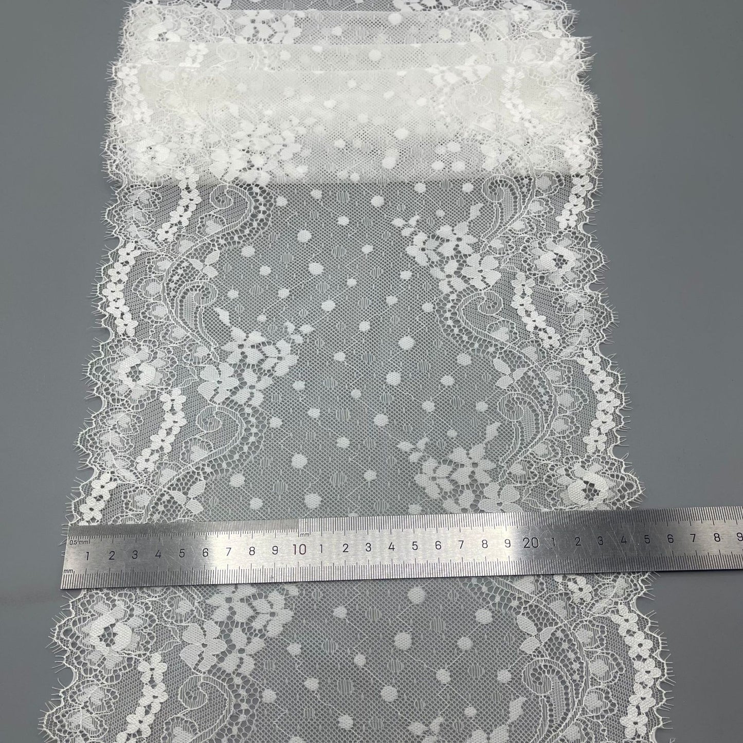 freedombeauty|24cm Elastic Eyelash Soft Nylon Spandex Black and White Sock Decoration Elastic Lace Trim