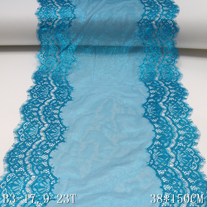 freedombeauty|Blue Double-Sided French Crown Silver Stamping Non-Elastic Eyelash 38cm Curtain Sofa Cushion Lace Trim Accessories