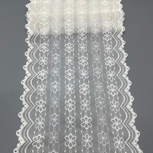 freedombeauty|20CM Nylon High Elastic Hollow Lace Fabric DIY Wedding Dress Trim Clothing Overlock, Home Textile, Curtain