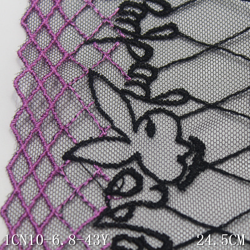 【1pack】-freedombeauty|Black Diamond Mesh Double-Sided Rabbit Mesh Embroidery Lace Trim Clothing Home Textile Lace Trim DIY