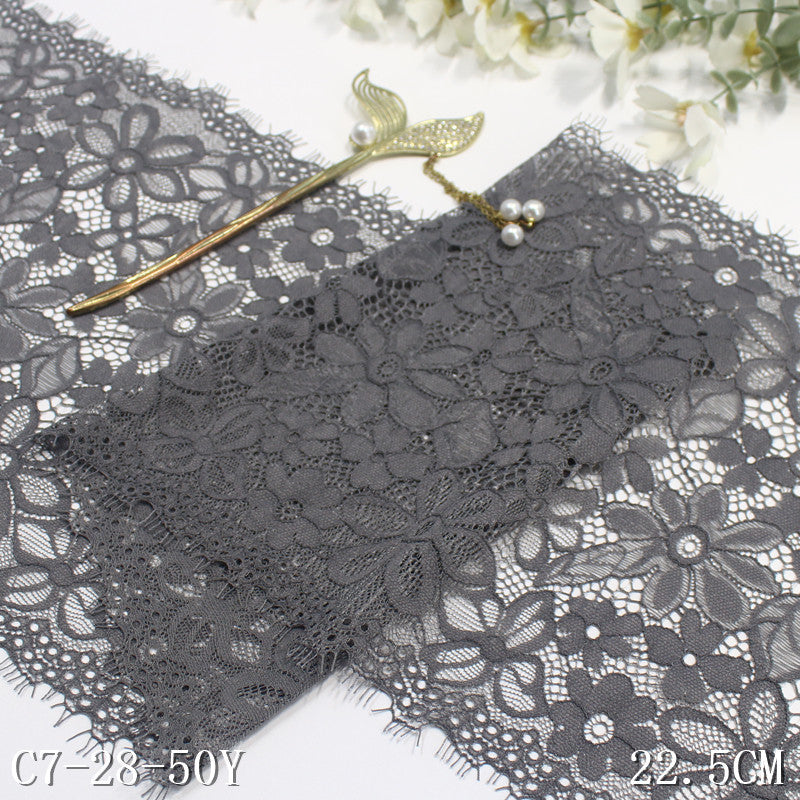 freedombeauty|Multicolor Double-Sided Full Elastic Fresh Style Eyelash Lace Trim for Clothing and Curtains 22cm Lace Trim Accessories