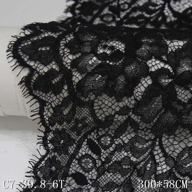 freedombeauty|In Stock Lace Trim Black Wide 58cm Double-Sided Large Wave Tablecloth Apron Trim Eyelash Lace