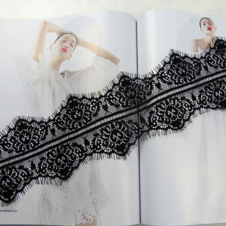 FREEDOMBEAUTY | 10cm bilateral non-elastic lace, clothing curtain accessories lace, nylon eyelash lace