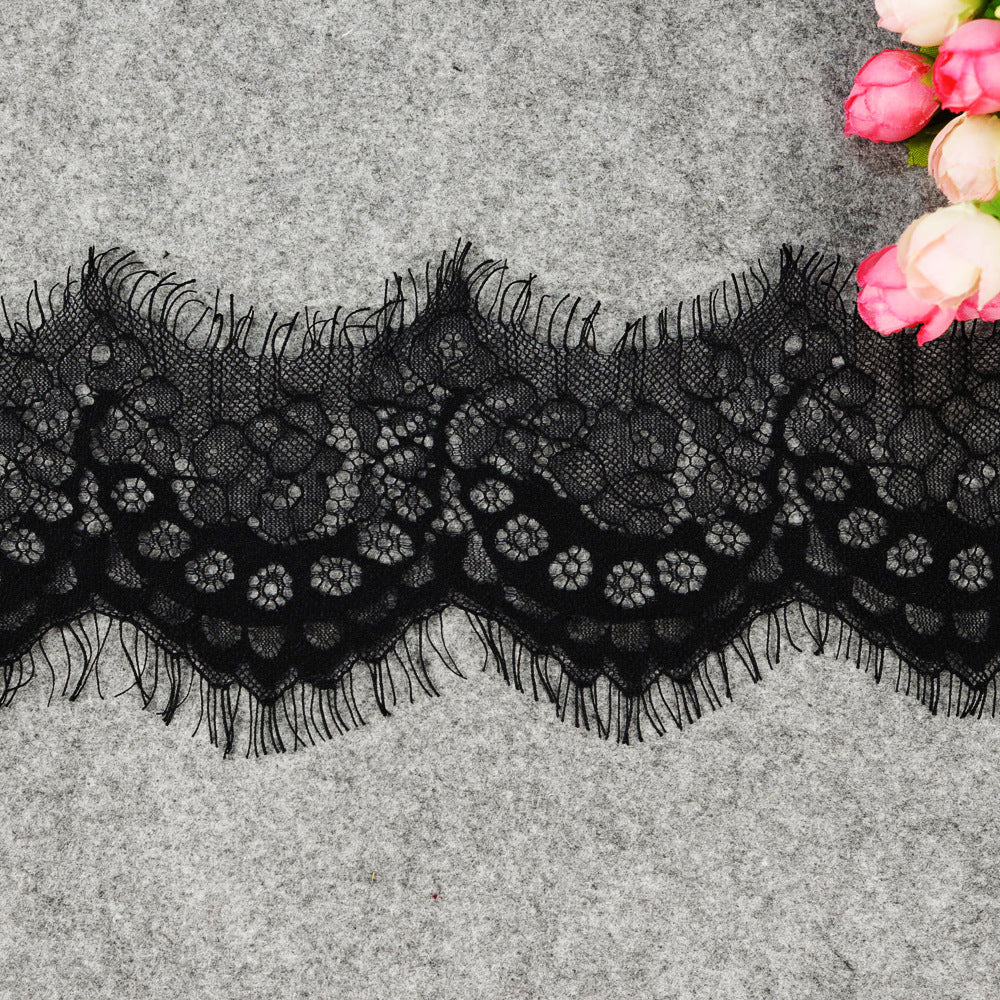 FREEDOMBEAUTY | Wave eyelash edge lace 10cm wide clothing sleeve edge lace lace underwear hollow eyelash lace flower