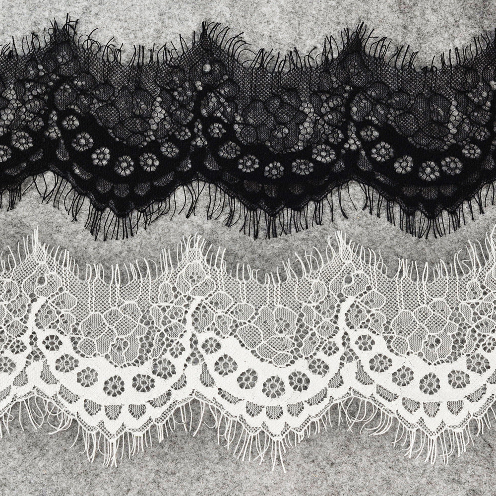 FREEDOMBEAUTY | Wave eyelash edge lace 10cm wide clothing sleeve edge lace lace underwear hollow eyelash lace flower