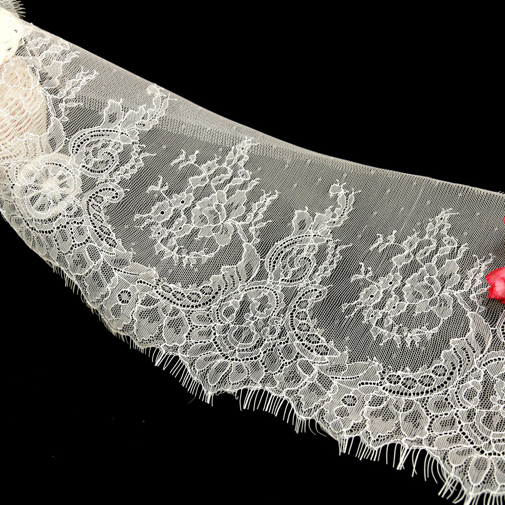 FREEDOMBEAUTY | Unilateral eyelash lace, environmentally friendly European and American fashion lace, dyeable fixed color lace 22cm wide