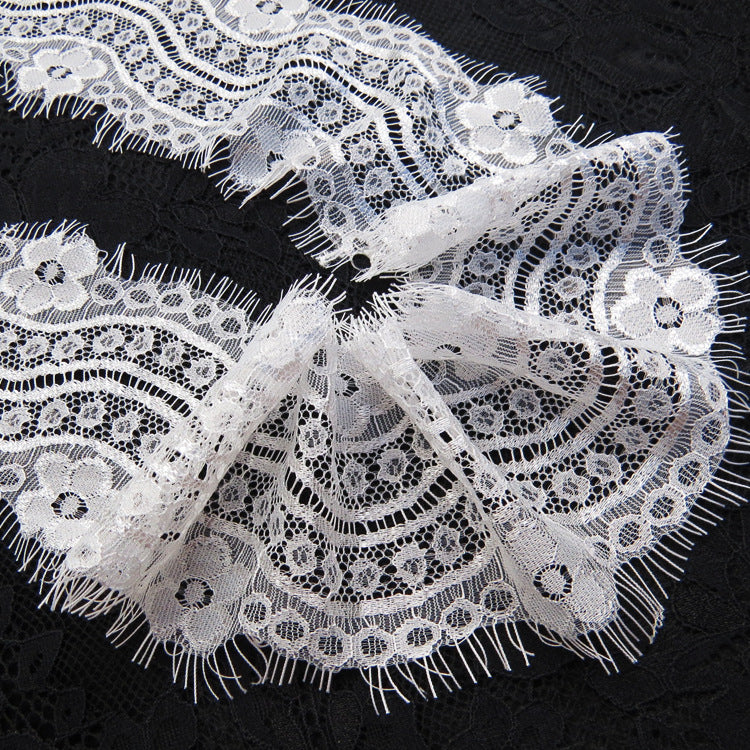 FREEDOMBEAUTY | 4cm Wave Flower Wedding Dress Accessories Eyelash Lace, Women's Eyelash Lace, Dress Lace