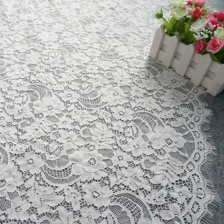 FREEDOMBEAUTY | 63cm warp knitted strand lace lace, bone thread women's wedding dress material lace