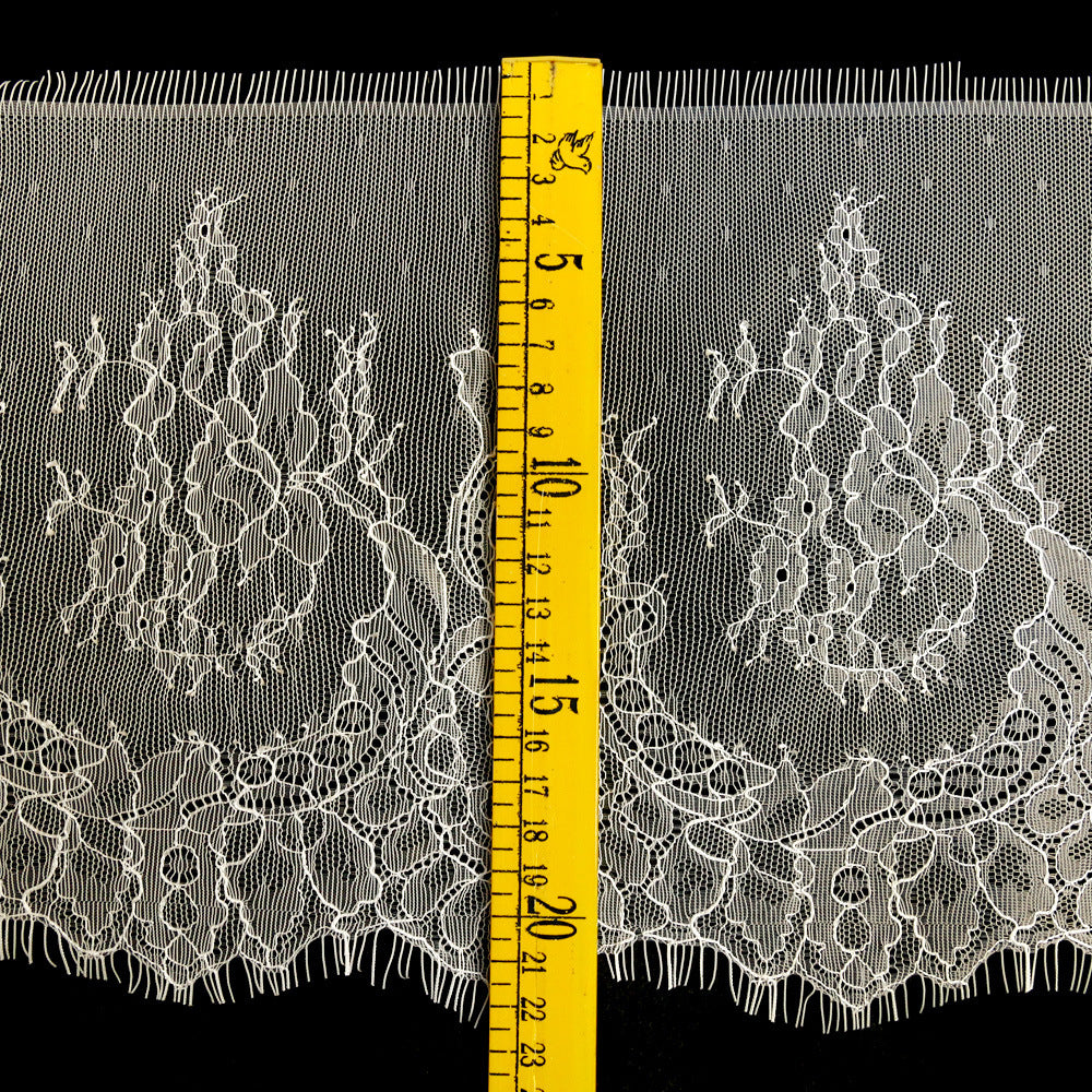 FREEDOMBEAUTY | Unilateral eyelash lace, environmentally friendly European and American fashion lace, dyeable fixed color lace 22cm wide