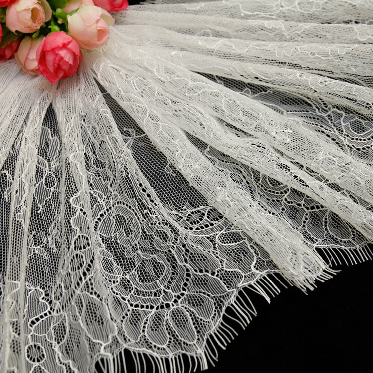 FREEDOMBEAUTY | Unilateral eyelash lace, environmentally friendly European and American fashion lace, dyeable fixed color lace 22cm wide