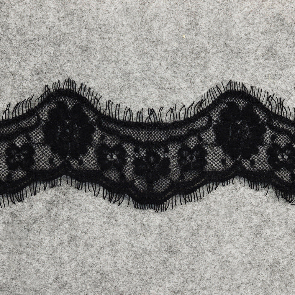 FREEDOMBEAUTY | Curved small flower lace fashion lace 7cm eyelashes black and white lace lace, clothing accessories