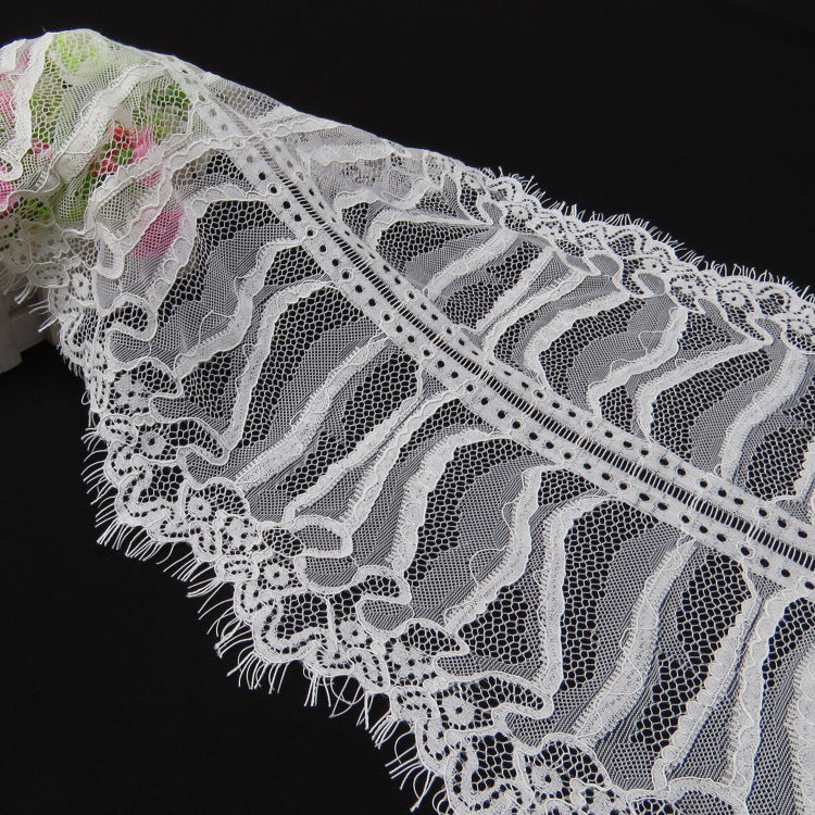 FREEDOMBEAUTY | Bilateral sea cucumber strip eyelash pajamas lace 35cm nylon silk lace fabric home soft lace