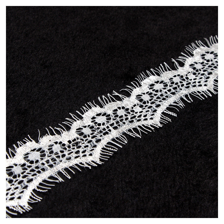FREEDOMBEAUTY | Manufacturer spot wholesale 4cm environmentally friendly dyed hairball lace clothing accessories, colored eyelash lace