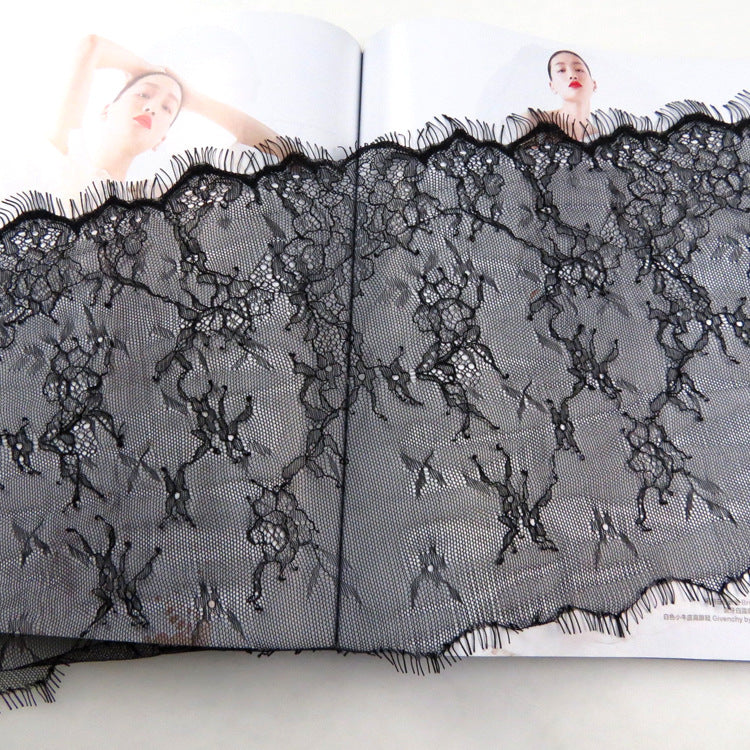 FREEDOMBEAUTY | Export quality Eco-friendly dyed eyelash lace DIY clothing accessories 23cm embroidered lace fabric