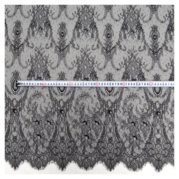 FREEDOMBEAUTY | Wine glass embroidery picture new lace, nylon with eyelashes fashion show clothing lace dress lace