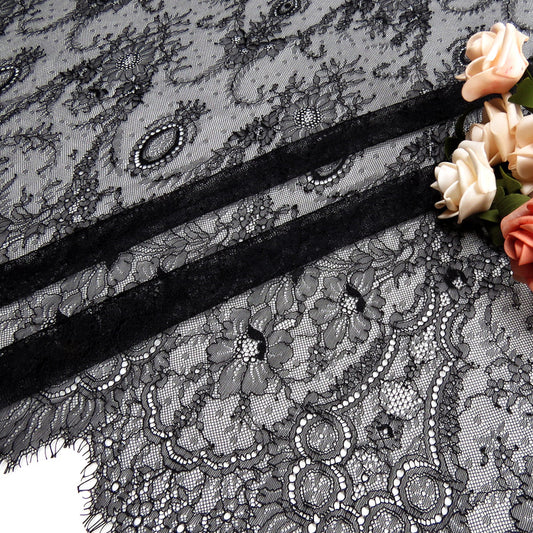 FREEDOMBEAUTY | Wine glass embroidery picture new lace, nylon with eyelashes fashion show clothing lace dress lace