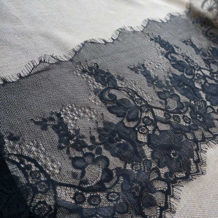 FREEDOMBEAUTY | 25cm factory direct sales Korean version lace black and white nylon silk lace DIY dyeable eyelash lace
