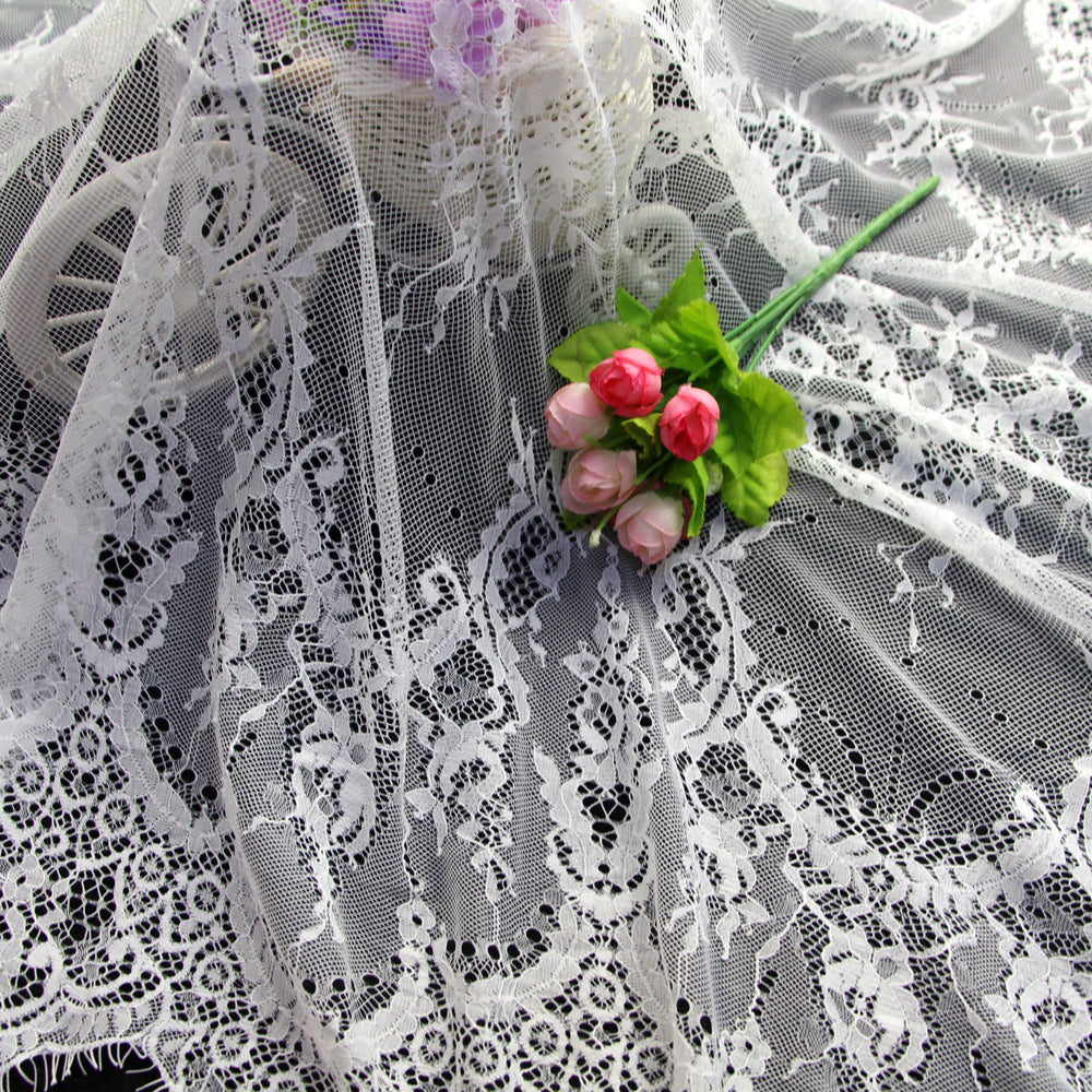 FREEDOMBEAUTY | Spot Rectangle 150 * 300cm Garment Embroidered Lace, Stacked Wave Wedding Country Tablecloth Lace Fabric