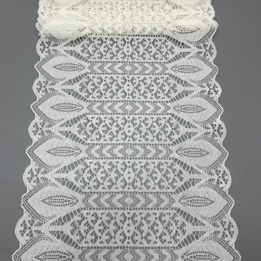 freedombeauty|21CM High-end White Stretch Hollow Lace Nylon Lace Wedding Dress Making Accessories Lace Trim