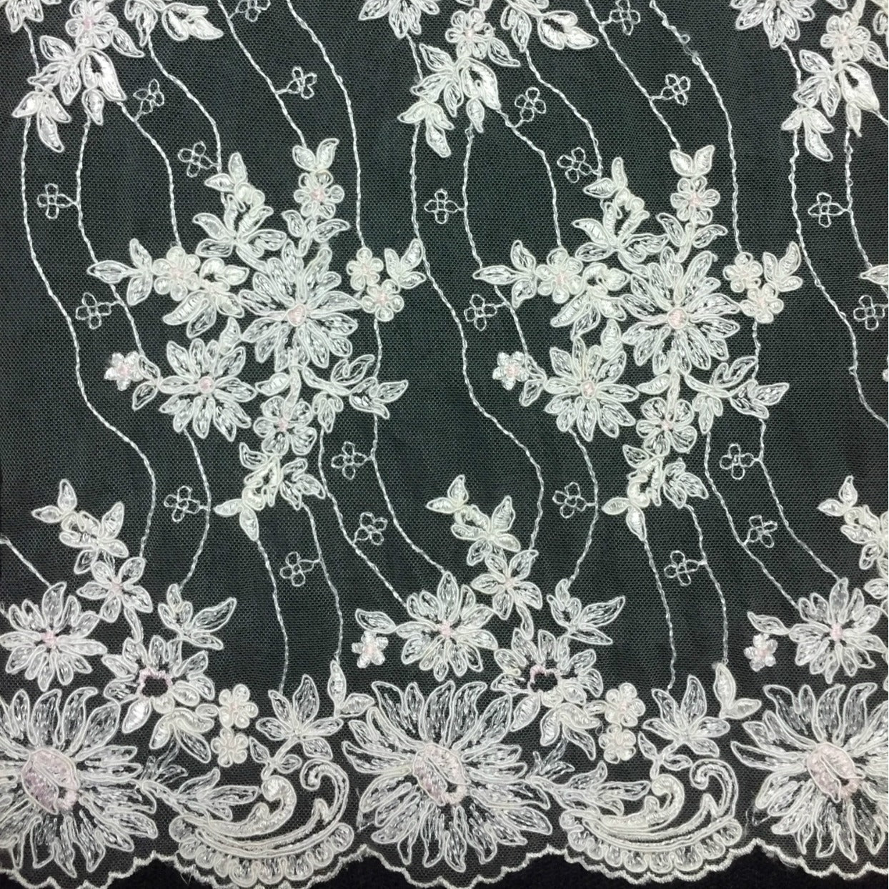 Freedombeauty | Direct Supply Car Strand Lace Veil Skirt Lace Accessories Three-Dimensional Bone Thread Lace Fabric Wedding Dress Fabric