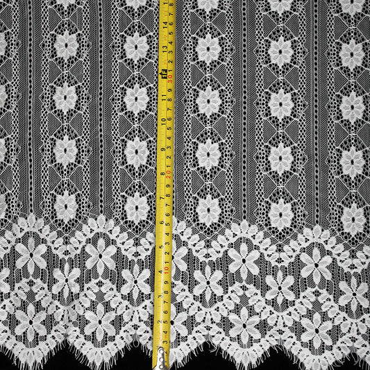 FREEDOMBEAUTY | Non-elastic pressed yarn eyelash lace, wedding accessories, skirt lace fabric, European and American dress lace