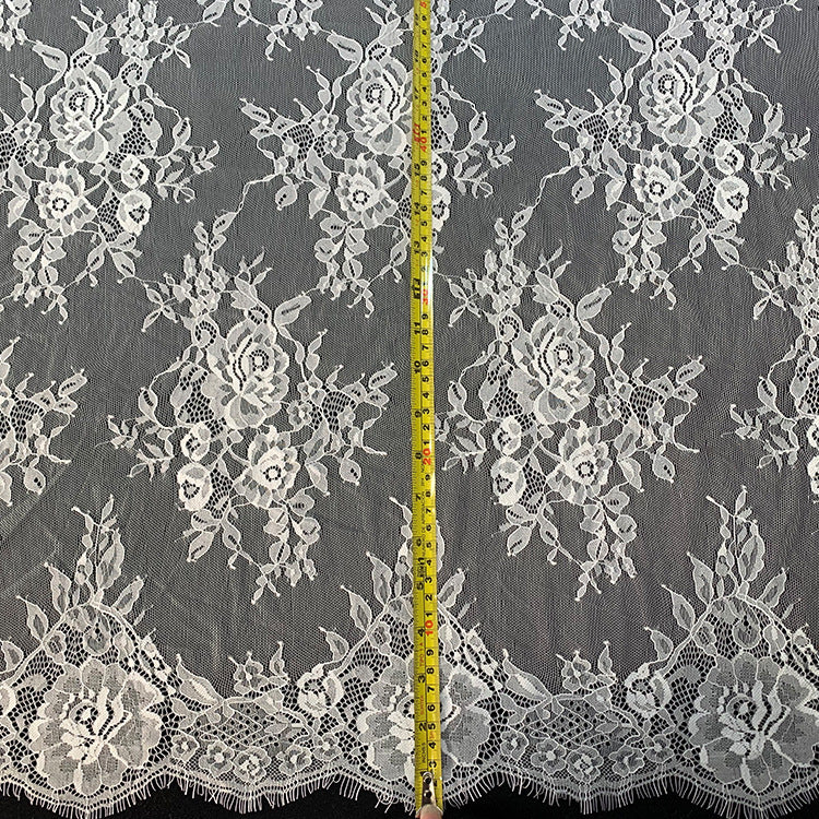FREEDOMBEAUTY | Flat large flower nylon knitted lace, brand dress women's skirt hem eyelash lace fabric