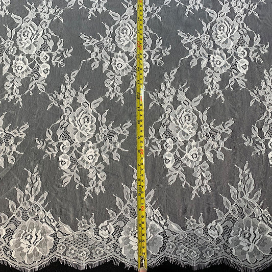 FREEDOMBEAUTY | Flat large flower nylon knitted lace, brand dress women's skirt hem eyelash lace fabric