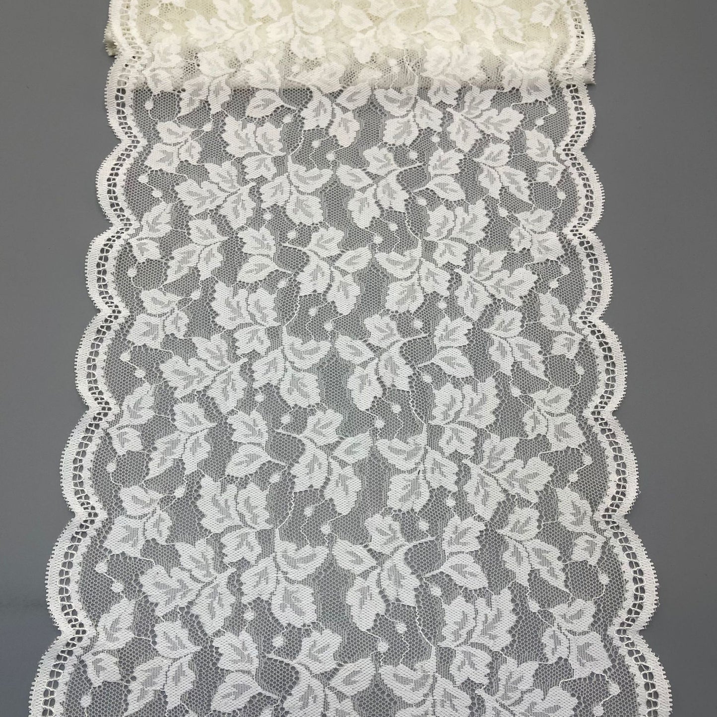 freedombeauty|24CM White Elastic Lace Trim Handmade Hollow Lace Wedding Dress Decoration Material