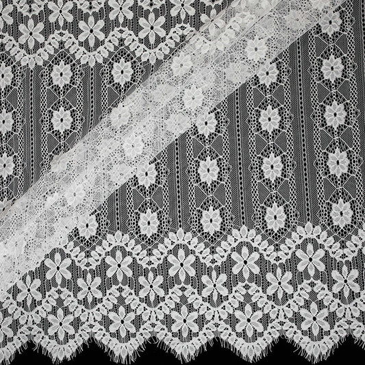 FREEDOMBEAUTY | Non-elastic pressed yarn eyelash lace, wedding accessories, skirt lace fabric, European and American dress lace