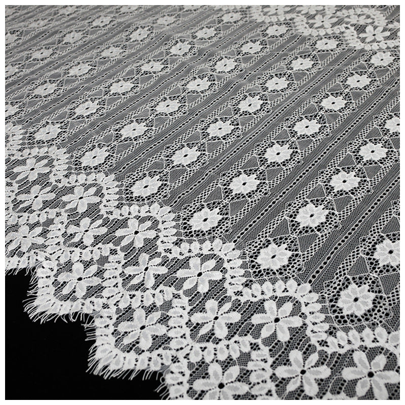 FREEDOMBEAUTY | Non-elastic pressed yarn eyelash lace, wedding accessories, skirt lace fabric, European and American dress lace