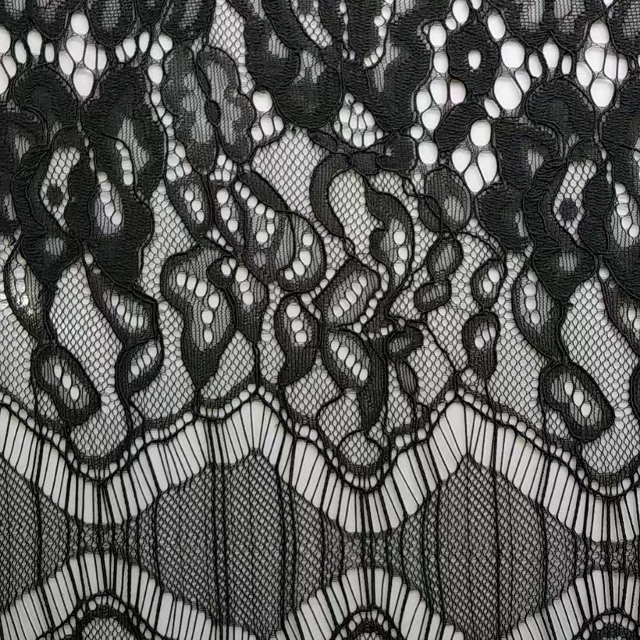 freedombeauty|Nylon Black White Apricot Non-Elastic Eyelash Fringe Lace Fabric Trim Clothing Accessories DIY Decoration