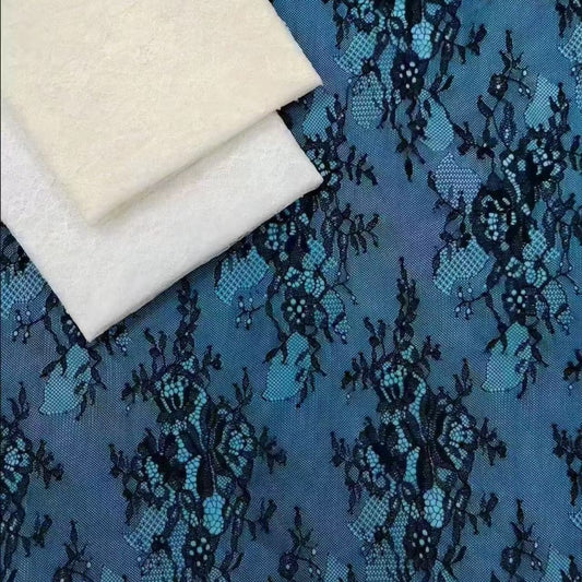 freedombeauty | Selected Black Lace Fabric Thin New Lace Mesh Fabric Slightly Stretchy Lace Fabric In Stock