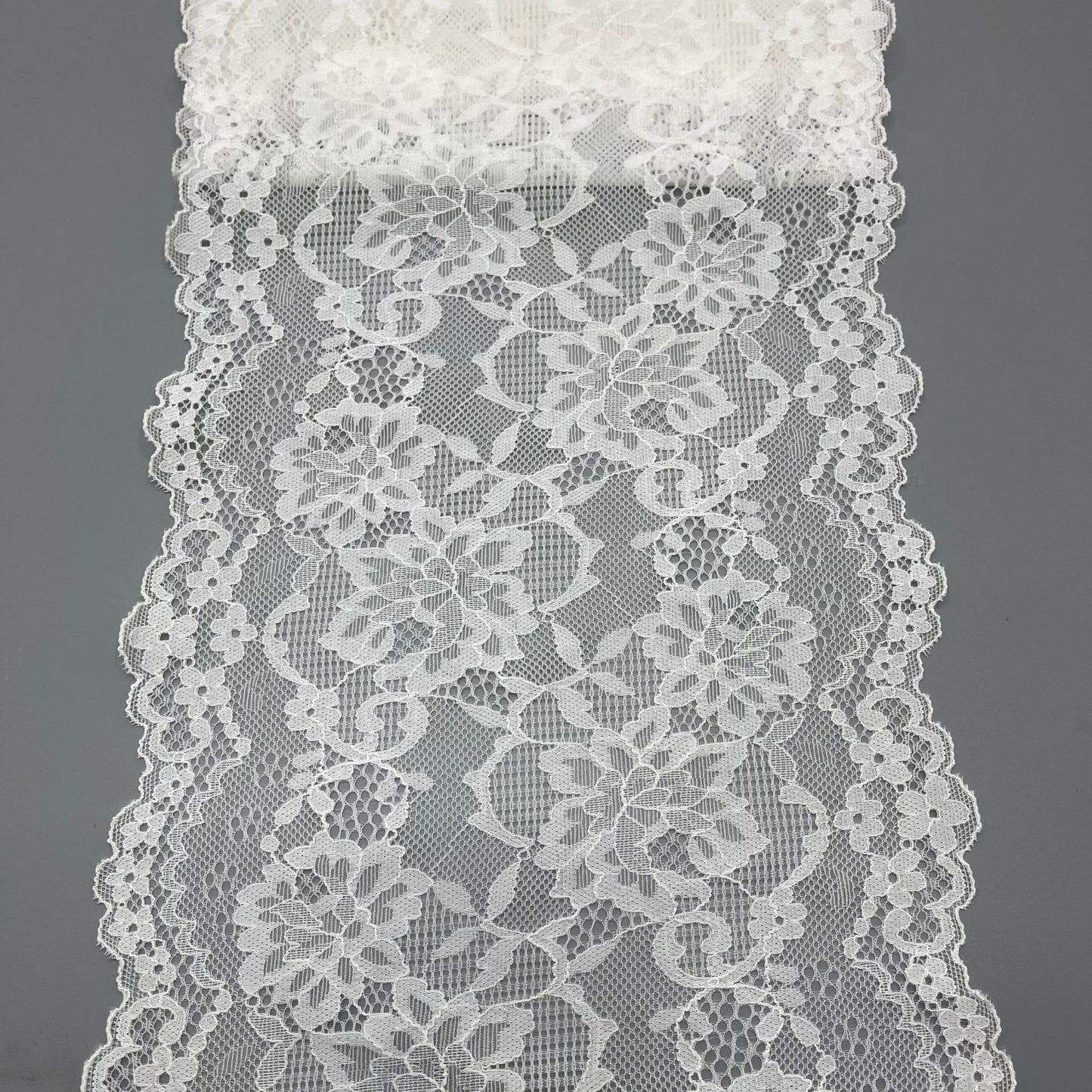 freedombeauty|21CM High-end White Stretch Lace Trim Nylon Hollow Lace Trim Wedding Dress Accessories Supply