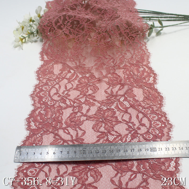 freedombeauty|Two-tone Braided Ancient Style Wavy Flower Elastic Eyelash Lace Trim for Lingerie and Curtain Lace Accessories