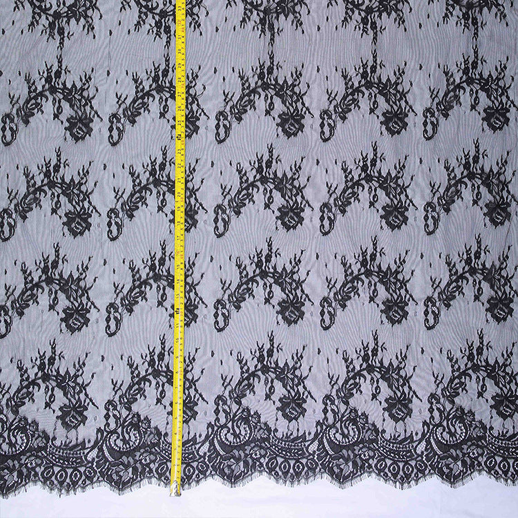 FREEDOMBEAUTY | European eyelash mesh lace fabric DIY wedding veil clothing wedding background decorative fabric lace