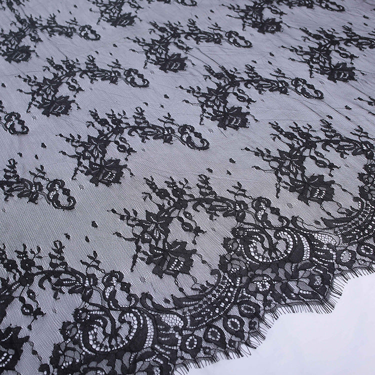 FREEDOMBEAUTY | European eyelash mesh lace fabric DIY wedding veil clothing wedding background decorative fabric lace