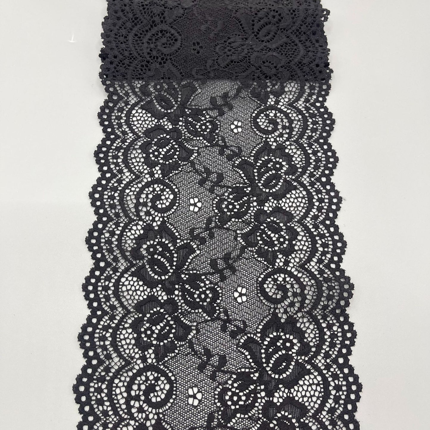 freedombeauty|15cm High-end White Lace Trim Nylon Hollow Lace Wedding Dress Clothing Accessories Wide Lace Trim