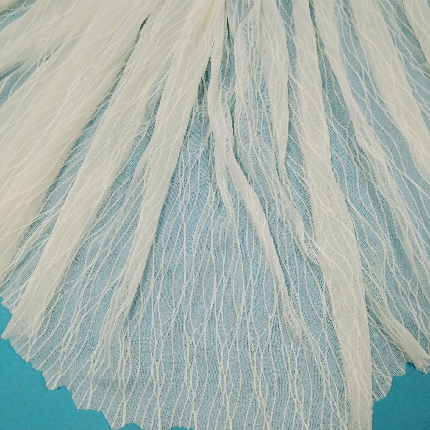 freedombeauty|Wave Line Thin Strips New Nylon Eyelash Fabric Lace T-Shirt Clothing Wedding Dress Children's Skirt Lace Full High-End Skirt