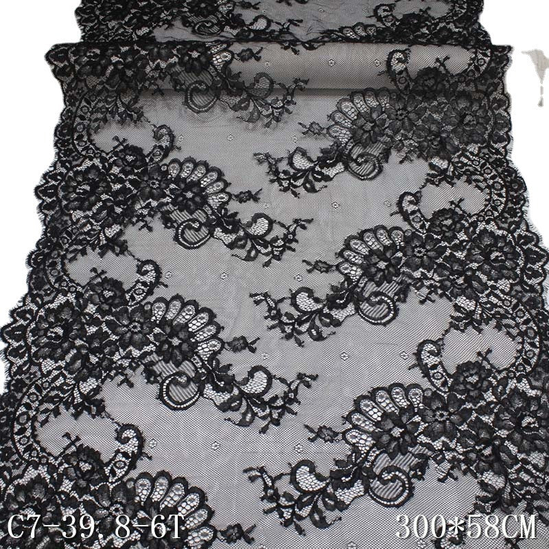 freedombeauty|In Stock Lace Trim Black Wide 58cm Double-Sided Large Wave Tablecloth Apron Trim Eyelash Lace