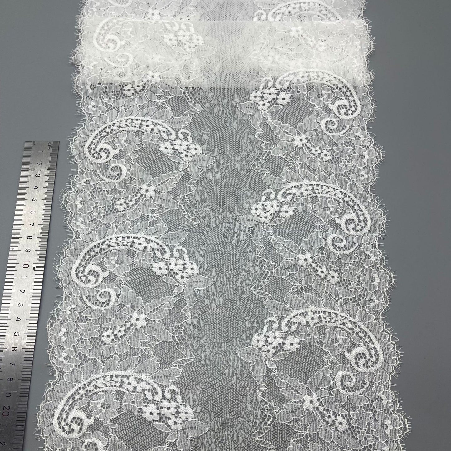freedombeauty|24CM Elastic Eyelash French Elastic Lace Trim Nylon Lace Trim Lingerie Skirt Hem, Accessories Decoration Parts