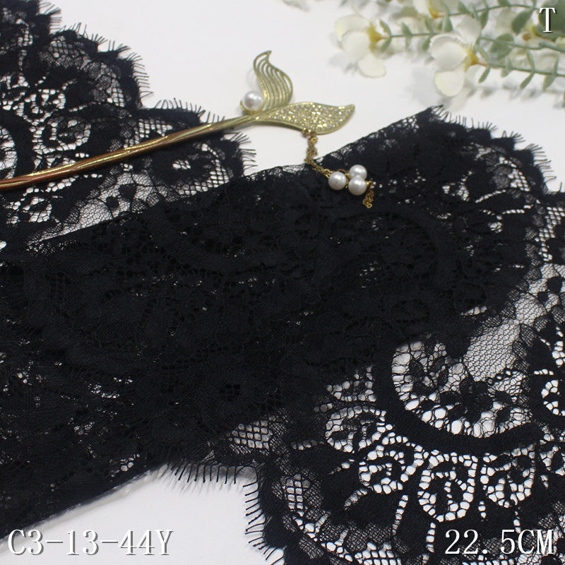 freedombeauty | Multicolor Double Wave French Classical Flower Non-Elastic Eyelash 22cm Clothing Home Textile Lace Trim DIY