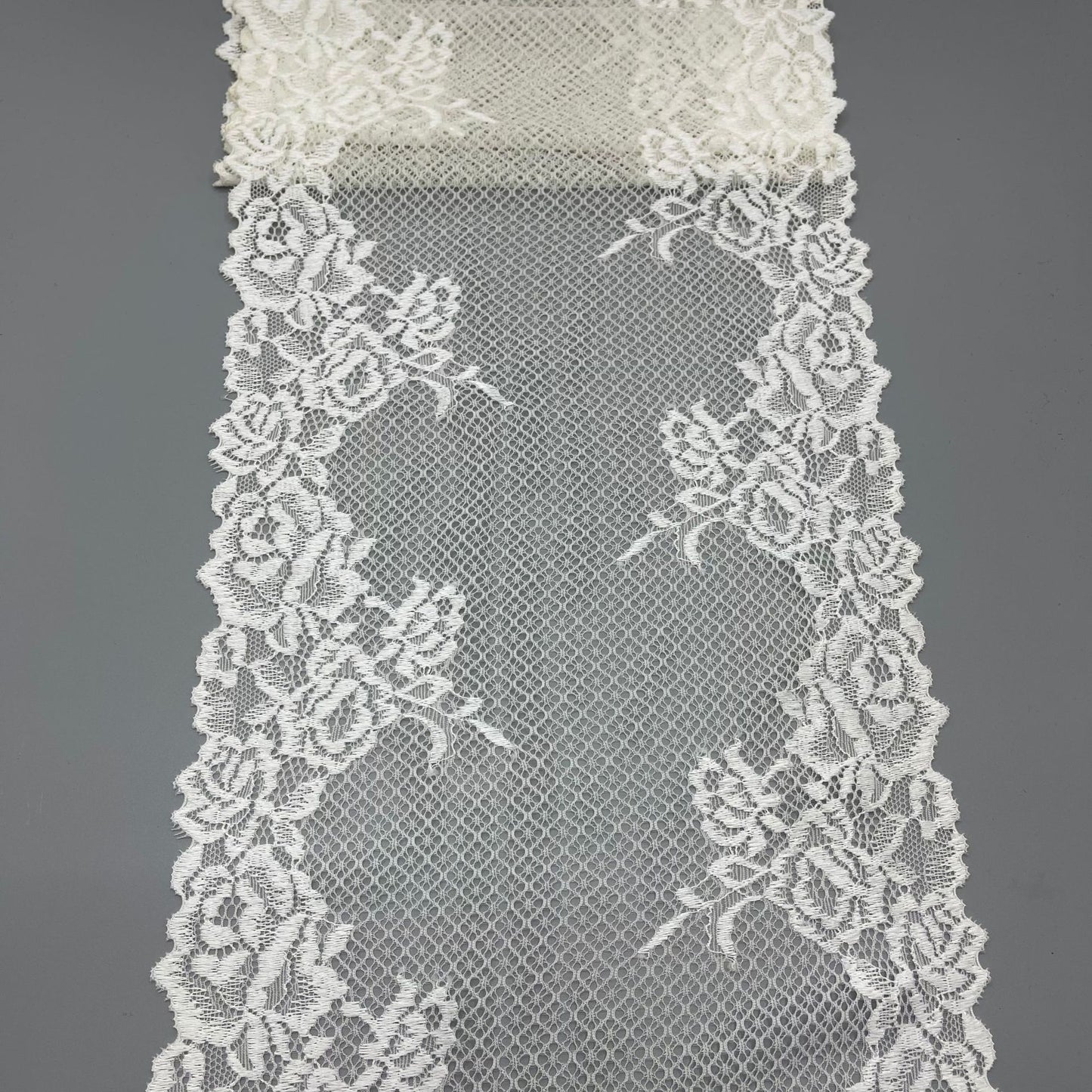 freedombeauty|21cm Stretch High-end White Hollow Lace Nylon Lace Wedding Dress Making Accessories Lace Trim