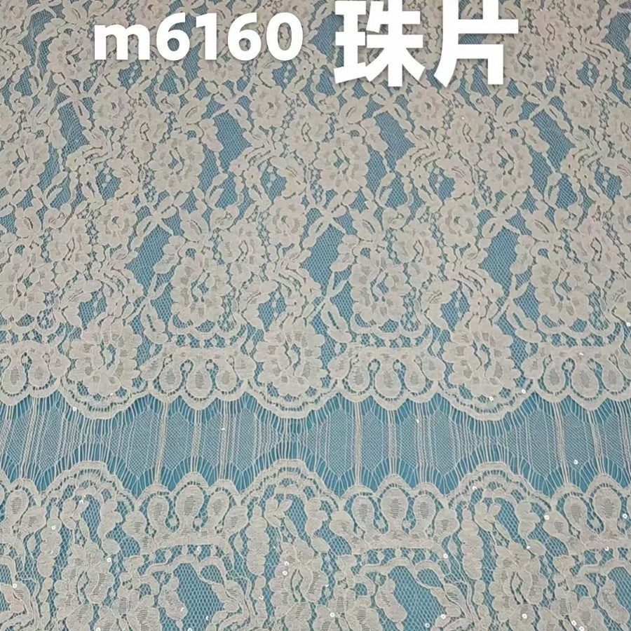 freedombeauty|Brocade Cotton Thread Eyelash Fabric Lace Sequin Embroidery Clothing Mesh Children's Skirt Underwear Lace High-end Skirt Jacquard